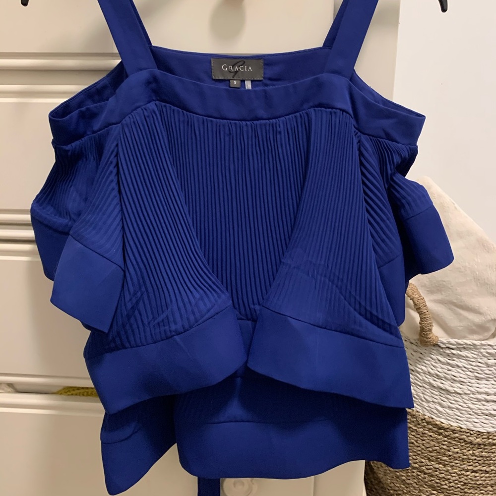 Garcia blue OTS Blouse